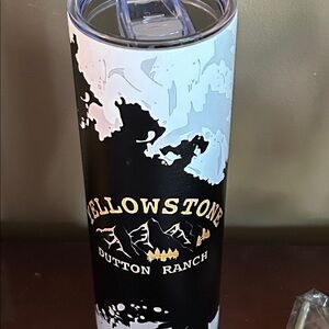 New Yellowstone Tumbler with Lid and Straw